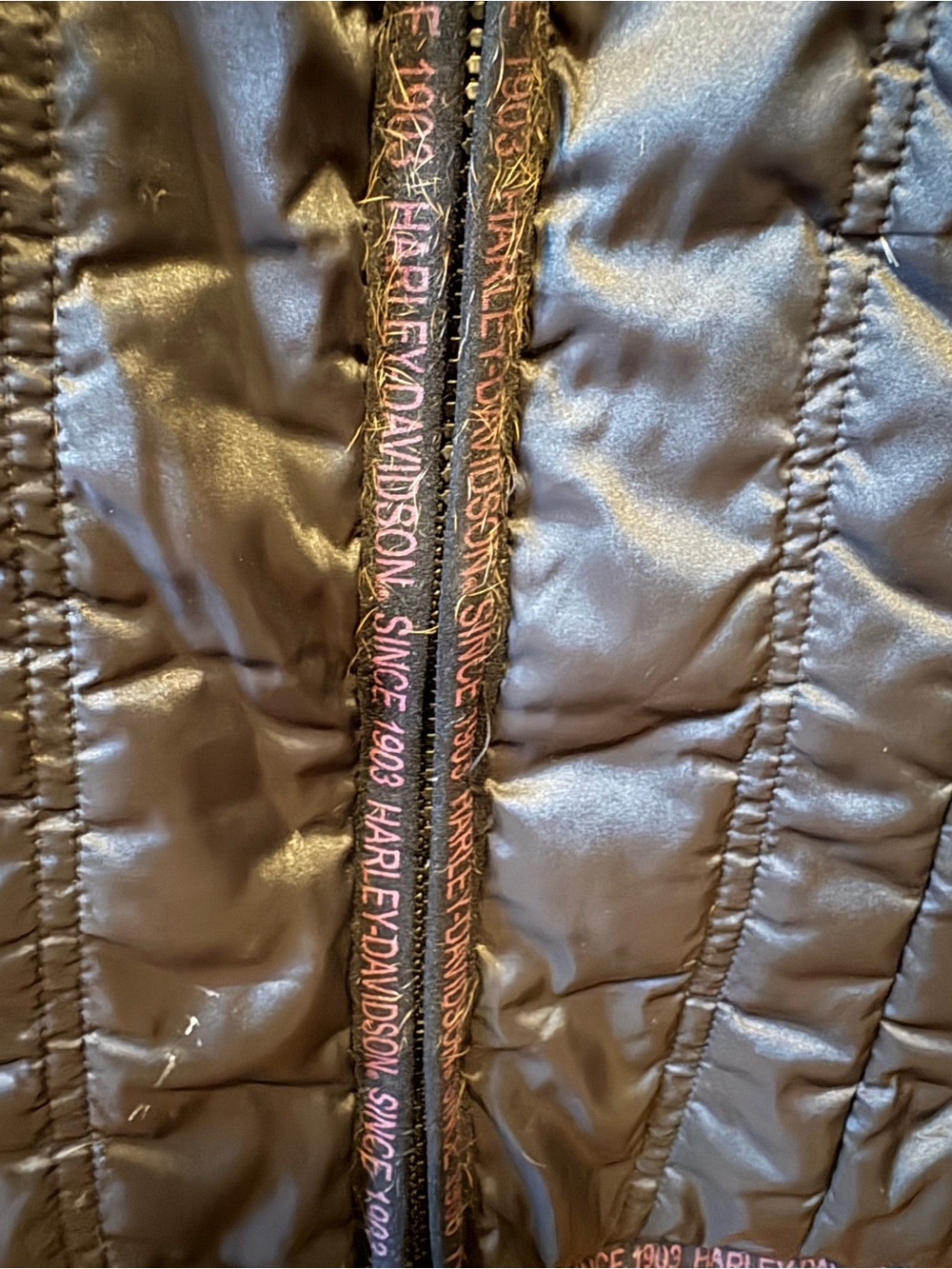 Harley Davidson Ladies Quilted Vest black/pink Size Medium - Picture 5 of 7